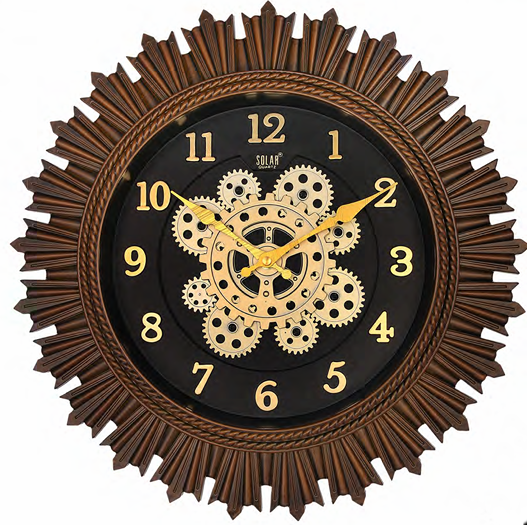 Solar 16-Inch Gear Design Wall Clock – Decorative Antique Clock(SQ-48)